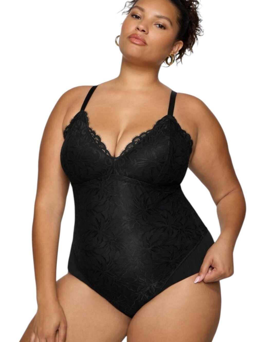 Yitty Fabletics Smoothing Lace Bodysuit NEW NWT XXL 1X black